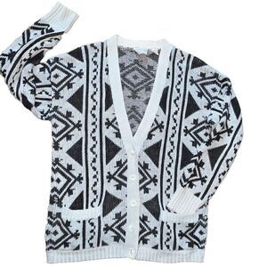 VTG 90s Women’s Haberdasher‎ Cardigan Size S Geometric Streetwear Academia